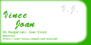 vince joan business card